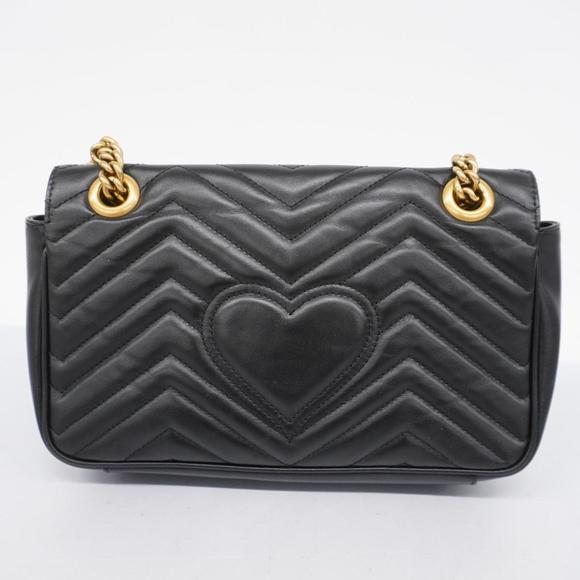 Gucci Shoulder Bag GG Marmont 443497 Leather Black Women's - Picture 13 of 13
